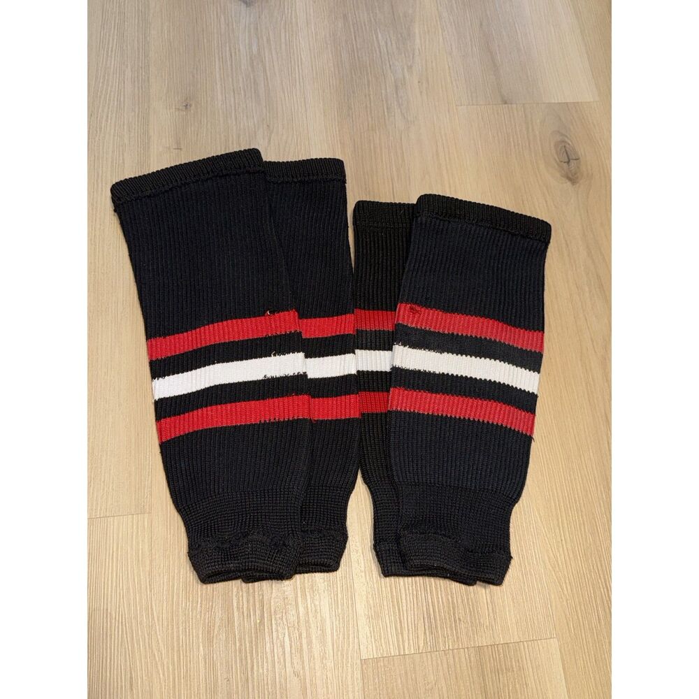Youth Hockey Game Socks Red BLack White